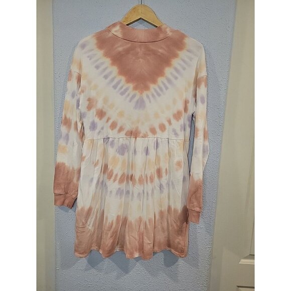 Wild Fable Womens Rose Peach Tie Dye Sweatshirt Dress Size Small NWT - Picture 5 of 6